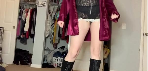  Slutty Pregnant Teen Whore Lingerie Strip Tease Sexy Boot Domination  onlyfans.comkandicalico
